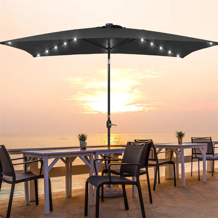 umbrella ຕະຫຼາດສີ່ຫຼ່ຽມແສງ 10x 6.5FT