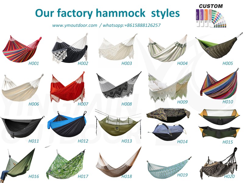 ປະເພດຂອງ hammocks ໃນການຜະລິດ