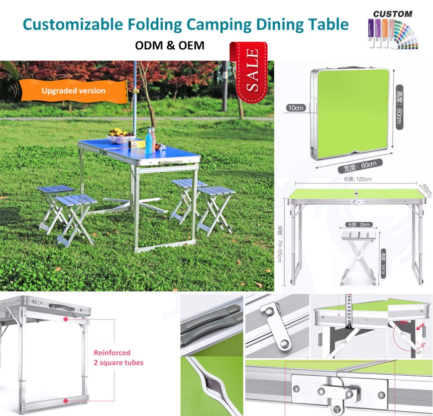 ຕາຕະລາງ Picnic ພັບແບບພົກພາທີ່ຍົກລະດັບ