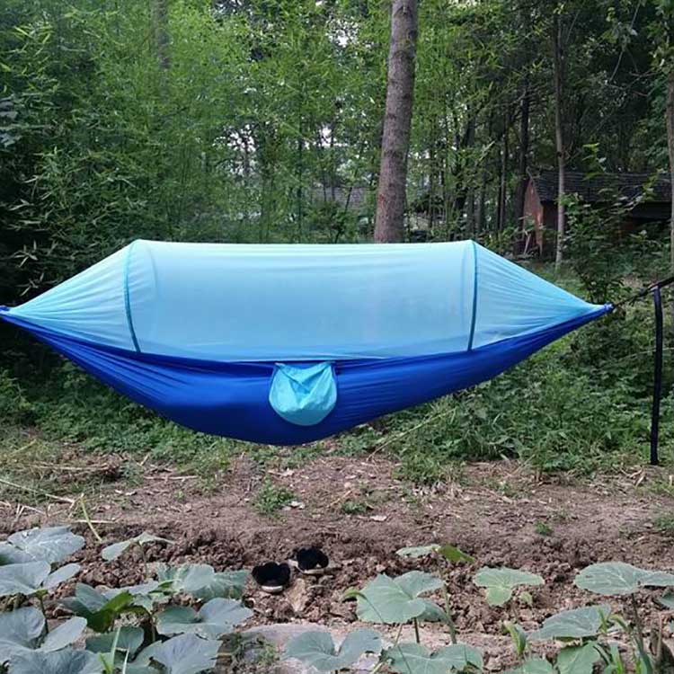 Camping Hammock ກັບ Pop Up Mosquito Net