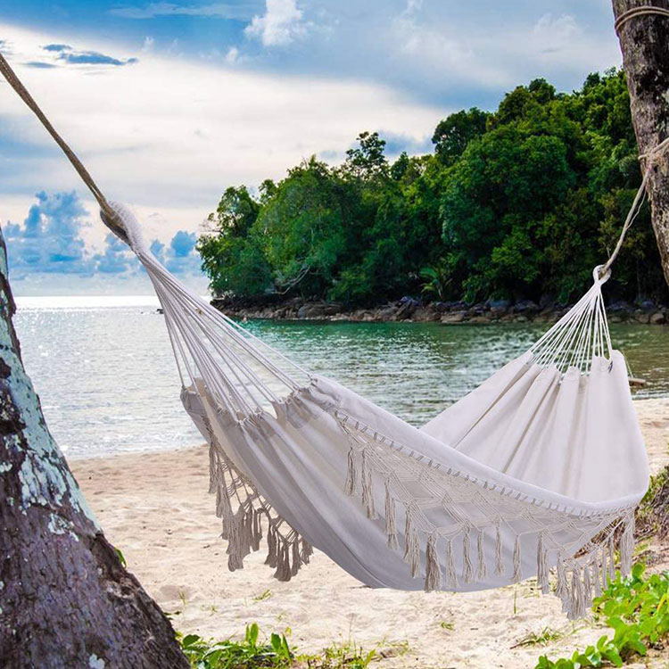 Hammock Macrame Fringed ເຮັດດ້ວຍມື