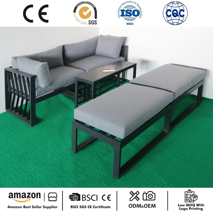 ໃໝ່ລ່າສຸດ Outdoor Sectional Sofa Set Aluminum