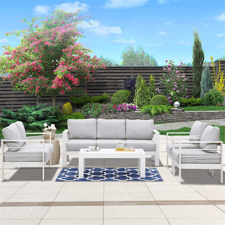 ຊຸດ 5-Pcs Aluminum Patio Chat Set