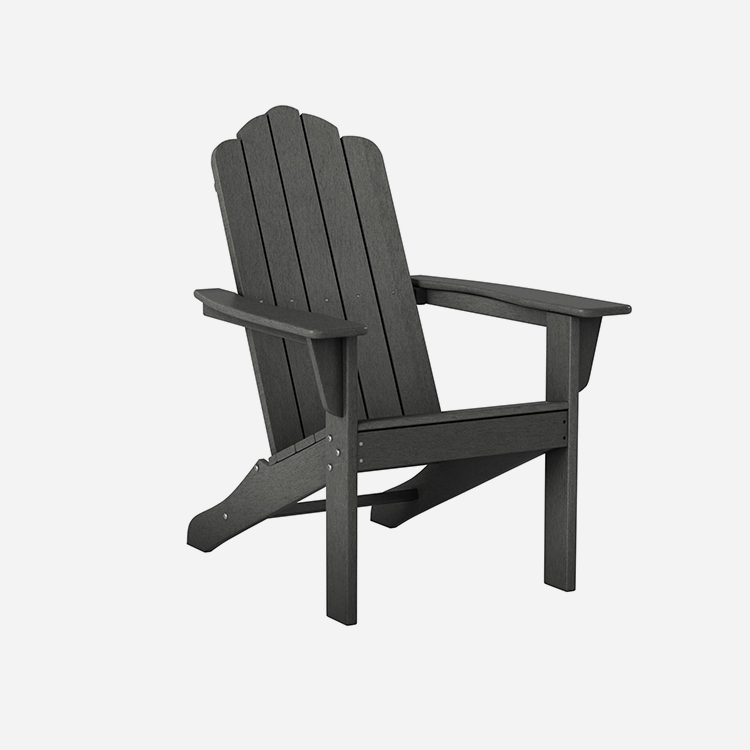 ເກົ້າອີ້ Poly Patio Adirondack ສີຂີ້ເຖົ່າກາງແຈ້ງ