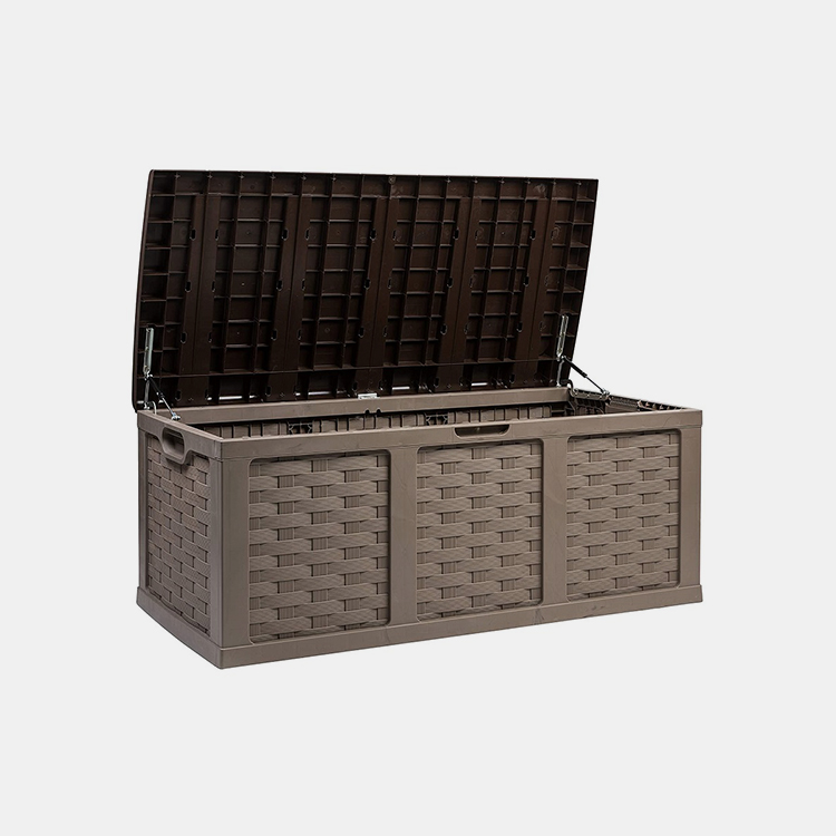 153 Gallon ສີນ້ໍາຕານ Rattan ກ່ອງ Deck Plastic